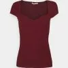 Lo mas barato ❤️ Anna Field Camiseta Básica - Dark Red, Mujer 🥰