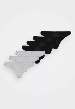 Lo mas barato 👏 Anna Field GEORGINA 7PP THONG COTTON - Tanga - Black/grey, Mujer 🔔 -Anna Field Tienda de ventas 068371459ed841fe8798526863dbf5cb