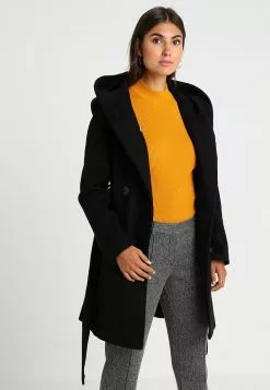 Barato 👍 Anna Field DOUBLE BREASTED 🧥 COAT WITH HOOD - Abrigo Clásico - Black, Mujer 🛒