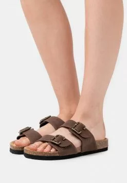 Nuevo 😀 Anna Field Pantuflas - Dark Brown, Mujer 🥰