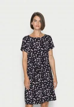 Gran venta ⌛ Anna Field WOVEN 👗 DRESS BASIC TUNNEL - Vestido Informal - Black/lilac, Mujer 🛒