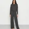 Promoción 💯 Anna Field JERSEY WIDE LEG PJ SET - Pijama - Dark Grey, Mujer 👏