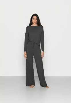 Promoción 💯 Anna Field JERSEY WIDE LEG PJ SET - Pijama - Dark Grey, Mujer 👏