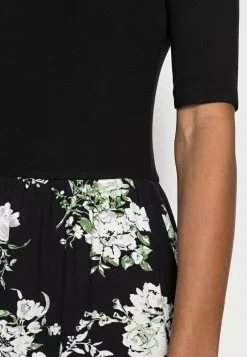 Cupón 😉 Anna Field BOAT NECK PRINT 👗 DRESS WITH SOLID 👗 SKIRT - Vestido Ligero - Black, Mujer 🎁 -Anna Field Tienda de ventas 2a8135360dfa4b8aa11703050b4b09ea