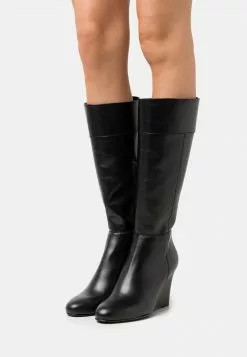 mejor venta ⭐ Anna Field LEATHER - Botas De Cuña - Black, Mujer 🤩