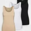 Mejor precio ⭐ Anna Field BASIC TANK 3er Pack - Top - Black/white/nude, Mujer 👍