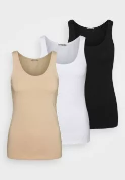 Mejor precio ⭐ Anna Field BASIC TANK 3er Pack - Top - Black/white/nude, Mujer 👍