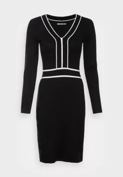 ofertas 💯 Anna Field V NECKLINE CONTRAST COLOR 👗 DRESS - Vestido De Punto - Black/white, Mujer 🌟 -Anna Field Tienda de ventas 309d94a9e1b143f2b4f0a88dbeb3b55f