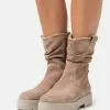 Para estrenar 👏 Anna Field LEATHER - Botas Con Plataforma - Beige, Mujer 🎉