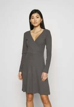 Toma de corriente 🛒 Anna Field Vestido De Punto - Mottled Dark Grey, Mujer 🥰