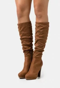 mejor venta 😍 Anna Field Botas De Tacón - Cognac, Mujer 🛒