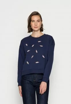 Venta al por mayor 😍 Anna Field Embroidered Sweatshirt Regular Fit - Sudadera - Dark Blue, Mujer 🛒