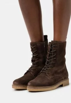 mejor venta 🥰 Anna Field LEATHER - Botines Con Cordones - Brown, Mujer ⌛