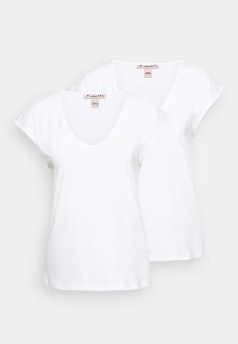 10 mejores 💯 Anna Field 2 PACK - Camiseta Básica - White/white, Mujer 😀 4 10 mejores 💯 Anna Field 2 PACK - Camiseta Básica - White/white, Mujer 😀 - Imagen 4