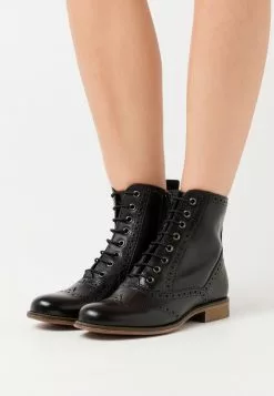 mejor venta 🛒 Anna Field LEATHER - Botines Con Cordones - Black, Mujer 🌟