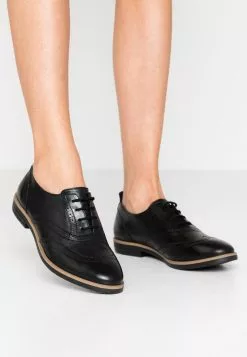 mejor venta 😍 Anna Field LEATHER FLAT 👟 SHOES - Zapatos De Vestir - Black, Mujer ⌛