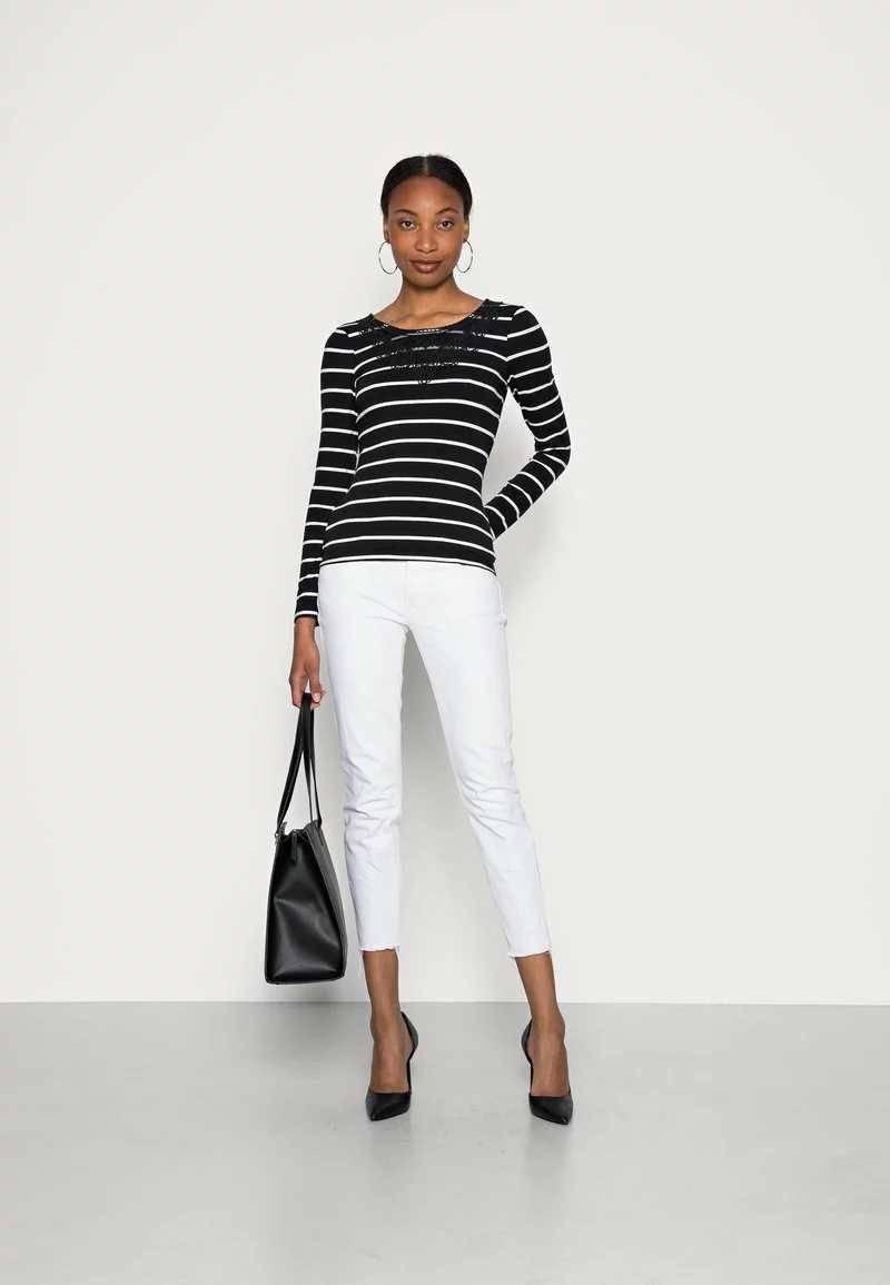 mejor venta 🎁 Anna Field Camiseta De Manga Larga - Black/white, Mujer ❤️ 2 mejor venta 🎁 Anna Field Camiseta De Manga Larga - Black/white, Mujer ❤️ - Imagen 2