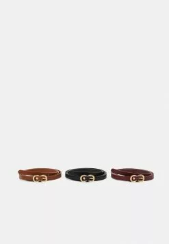 Descuento ✔️ Anna Field 3 PACK - Cinturón - Black/bordeaux/cognac, Mujer 💯