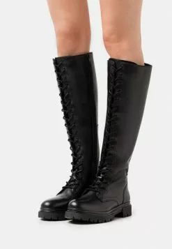 Cupón 😉 Anna Field LEATHER - Botas Con Cordones - Black, Mujer ❤️
