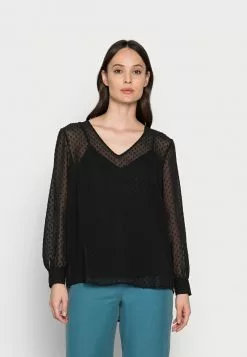 Toma de corriente ✨ Anna Field V Neck Blouse - Blusa - Black, Mujer ⭐