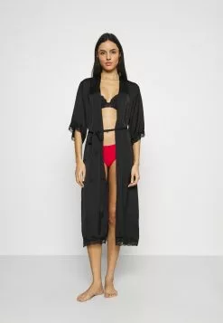 Promoción 😍 Anna Field ARIANA SATIN KIMONO LONG - Albornoz - Black, Mujer 🔔
