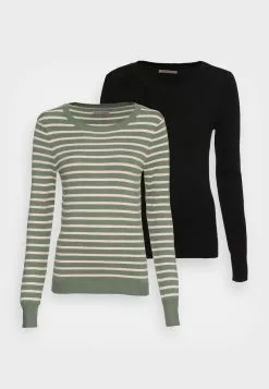 Presupuesto 🛒 Anna Field 2 PACK JUMPER - Jersey De Punto - Black, Green/beige, Mujer 👏 -Anna Field Tienda de ventas 5ce1fc0dfd6c4a9ba6c0166061bd2645
