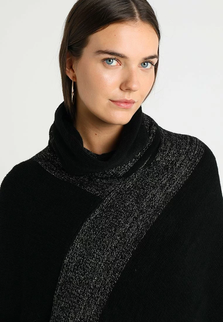 Nuevo ⭐ Anna Field Poncho - Black/gold, Mujer 🤩 6 Nuevo ⭐ Anna Field Poncho - Black/gold, Mujer 🤩 - Imagen 6