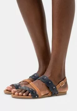 Toma de corriente 🥰 Anna Field 🩴 Sandalias - Dark Blue/cognac, Mujer ✨