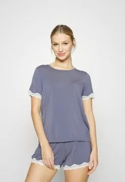 Gran venta 🔔 Anna Field LACE TRIM SHORT SET - Pijama - Blue, Mujer 🔔