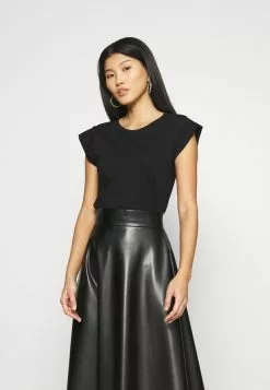 Toma de corriente 👍 Anna Field Camiseta Básica - Black, Mujer 🌟