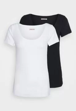 mejor venta ✔️ Anna Field 2 PACK - Camiseta Básica - Black/white, Mujer 😉