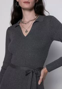 Toma de corriente 😉 Anna Field POLO MIDI 👗 DRESS - Vestido De Punto - Mottled Dark Grey, Mujer ✔️ -Anna Field Tienda de ventas 75cb1ce2db1b49728c9c9538ba0d75ab