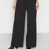 Nuevo ✨ Anna Field BUTTON WAIST WIDE LEG PANTS - Pantalones - Black, Mujer 🔥
