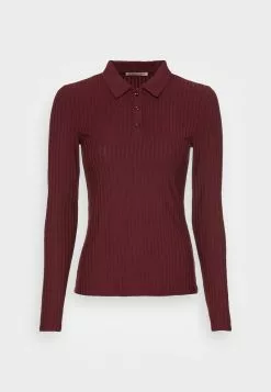 Mejor precio 🤩 Anna Field RIBBED POLO LONGSLEEVE - Camiseta De Manga Larga - Dark Red, Mujer 🌟 -Anna Field Tienda de ventas 7b605d423b444246bec8aaa513ccd0cd
