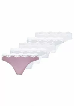 Comprar 💯 Anna Field CANDY 5 PACK THONG - COTTON/ LACE - Tanga - Grey/pink/white, Mujer ✨