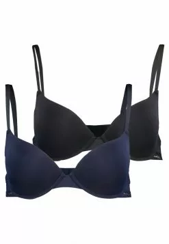 Lo mas barato 🛒 Anna Field NADINE 2PP TSHIRT BRA PLAIN MICRO W LACE WING - Sujetador Básico - Black /dark Blue, Mujer ⭐