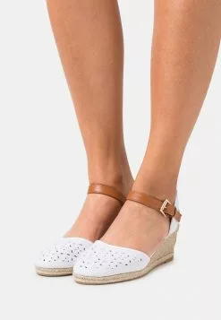 Presupuesto 💯 Anna Field 🩴 Sandalias De Cuña - White, Mujer ✔️