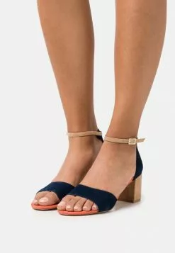 Nuevo 🛒 Anna Field LEATHER - 🩴 Sandalias - Dark Blue, Mujer 👍