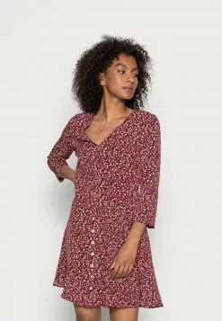 Mejor precio 🌟 Anna Field WOVEN BUTTON THROUGH EVE 👗 DRESS - Vestido Informal - Red White, Mujer 🥰
