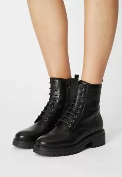 Descuento 👍 Anna Field LEATHER - Botines Con Cordones - Black, Mujer 🤩