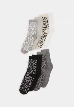 Promoción 🔥 Anna Field 8PP LEOPARD ANKLE - Calcetines - Grey/black, Mujer 😀