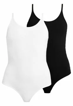 Para estrenar ✨ Anna Field 2PP STRING BODIES THONG SHAPE - Body - White/black, Mujer ✔️