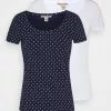 Lo mas barato 🛒 Anna Field 2ER PACK - Camiseta Estampada - Navy/white, Mujer 🧨