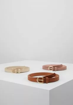 mejor venta 💯 Anna Field 3 PACK - Cinturón - Cognac/rose/beige, Mujer 👍