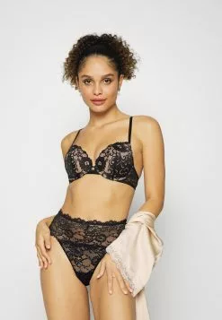 Toma de corriente 💯 Anna Field 5PP HIGH RISE LACE THONG - Tanga - Black, Mujer ✨