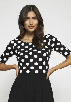 Venta al por mayor ✔️ Anna Field BOAT NECK PRINT 👗 DRESS WITH SOLID 👗 SKIRT - Vestido Ligero - Black/white, Mujer ❤️ -Anna Field Tienda de ventas a03c8061d73243bb975e1f21cb1df6b5