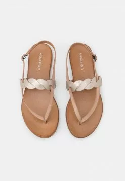 Nuevo 🔔 Anna Field LEATHER - 🩴 Sandalias De Dedo - Beige, Mujer ⭐ -Anna Field Tienda de ventas a110a67592104b1c87f3111a90299d27