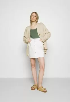 Comprar 🔔 Anna Field 3 PACK - Camiseta Básica - White/mottled Light Grey/light Green, Mujer 😍