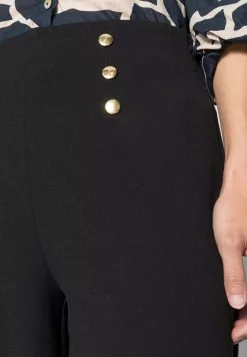 Nuevo ✨ Anna Field BUTTON WAIST WIDE LEG PANTS - Pantalones - Black, Mujer 🔥 -Anna Field Tienda de ventas a902e981e26547c7aee866b4d1f87e93