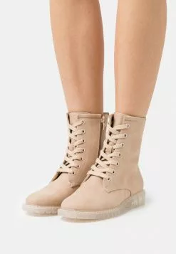 Promoción 🎁 Anna Field Botines Con Cordones - Beige, Mujer ⭐